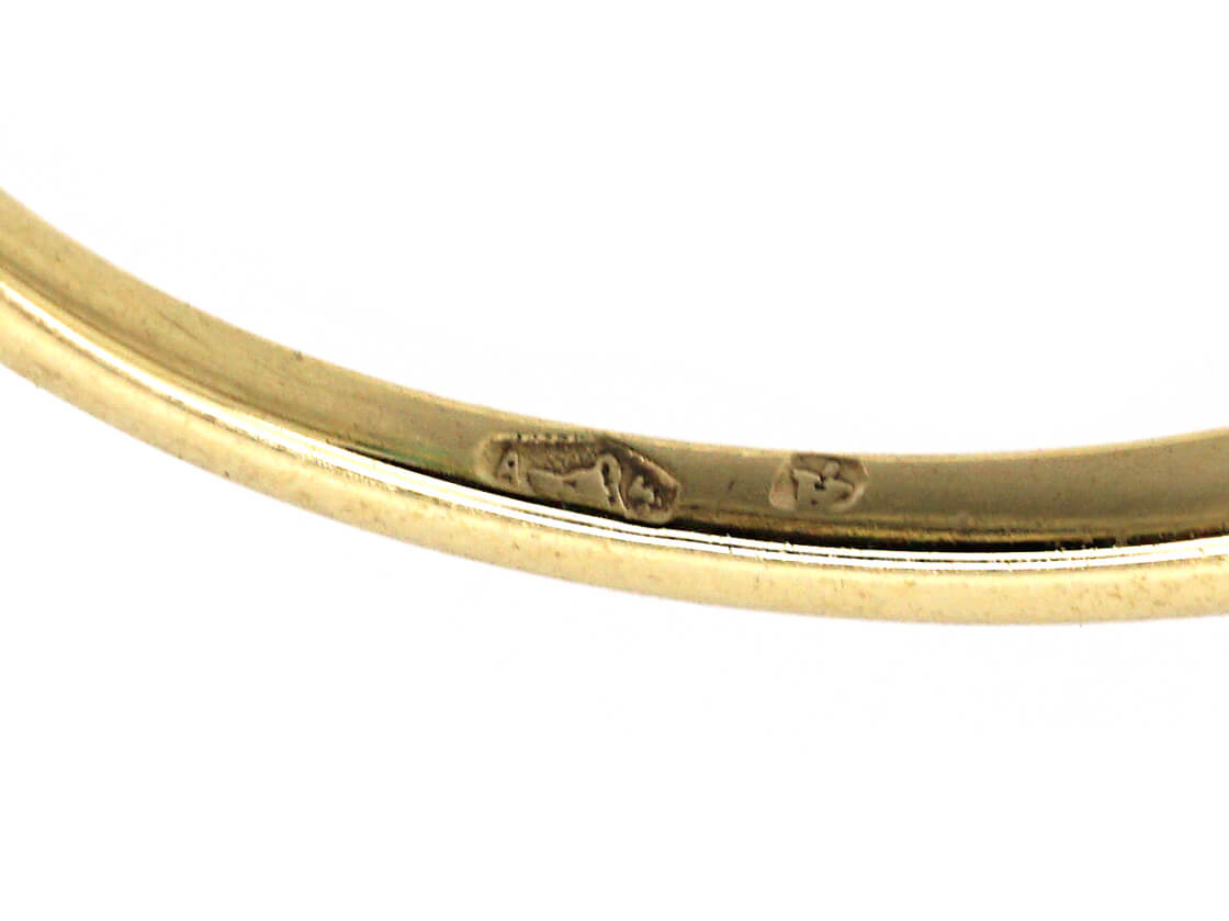 14ct Gold, Emerald & Diamond Ring (950M) | The Antique Jewellery Company