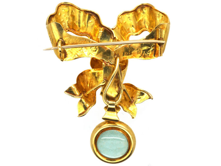 Victorian 15ct Gold Bow Brooch with Locket