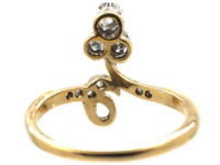 Art Nouveau 18ct Gold & Platinum Three Stone Diamond Ring