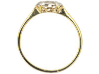 Art Deco 18ct Gold & Platinum, Diamond Criss Cross Design Cluster Ring