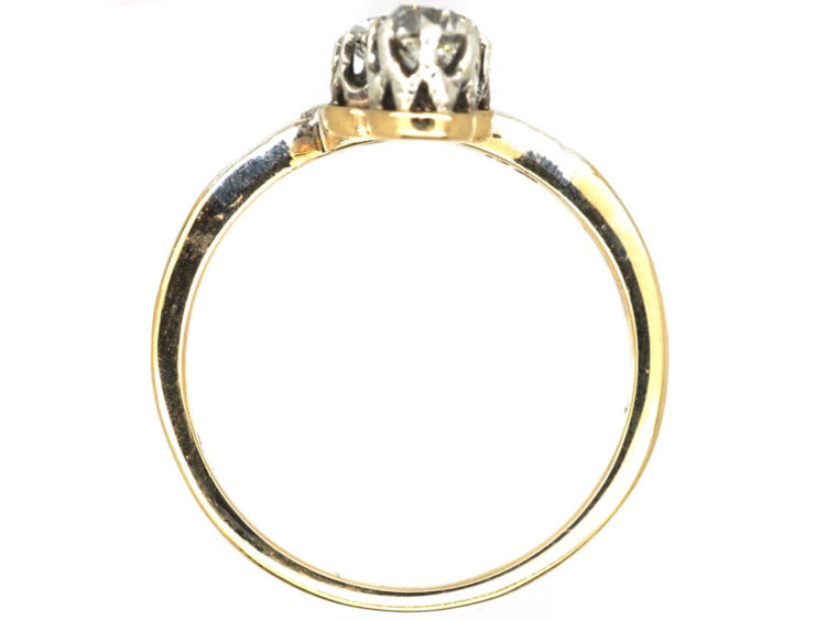 Art Nouveau 18ct Gold & Platinum Three Stone Diamond Ring