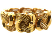 French 18ct Gold Interwoven Design Bracelet in Original Case