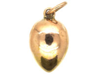 Edwardian 15ct Gold Egg Pendant With Green Enamel & Rose Diamond Shamrock