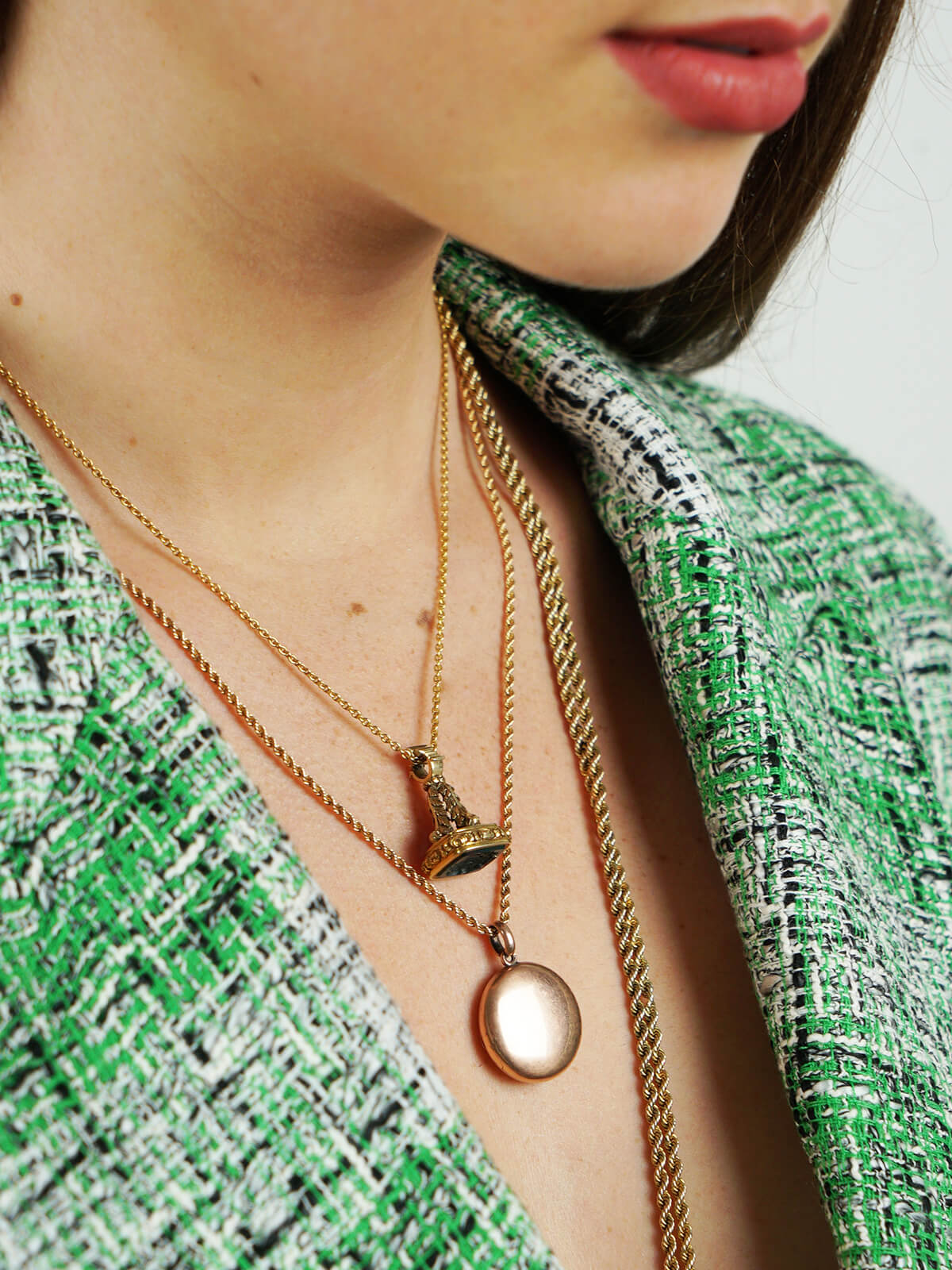 Layer your seal with chains and lockets