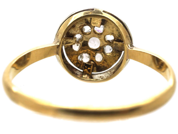 Art Deco 18ct Gold & Platinum Cluster Ring