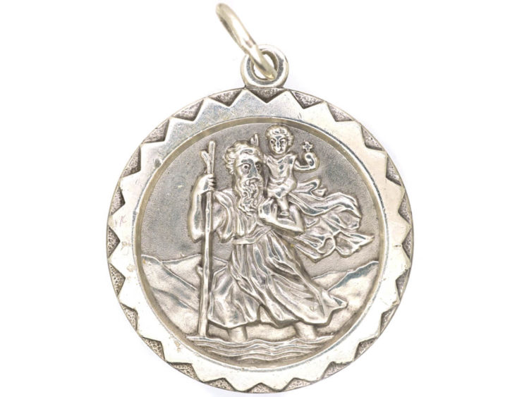 St Christopher Silver Pendant by Georg Jensen