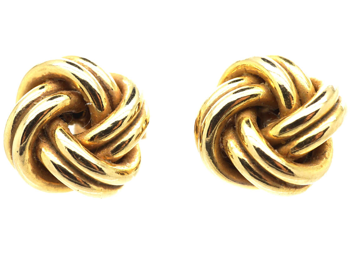 9ct Gold Knot Earrings (885M) | The Antique Jewellery Company
