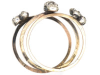 Georgian Triple Band Rose Diamond Opening Ring