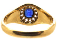 Victorian 18ct Gold, Sapphire & Diamond Cluster Ring