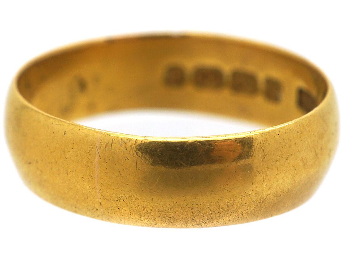 Victorian 22ct Gold Wide Wedding Band The Antique