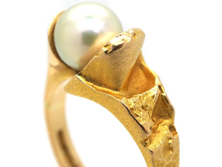 14ct Gold Birth of the Pearl Ring by Björn Weckström for Lapponnia