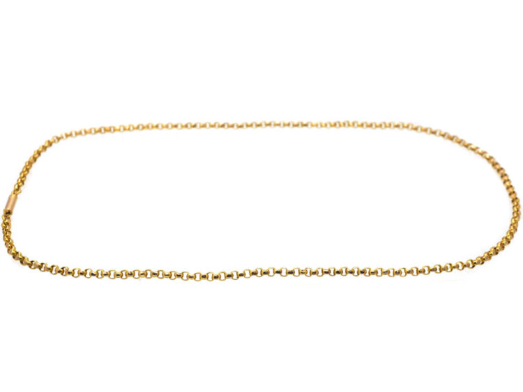 Victorian 9ct Gold Belcher Chain with Barrel Clasp