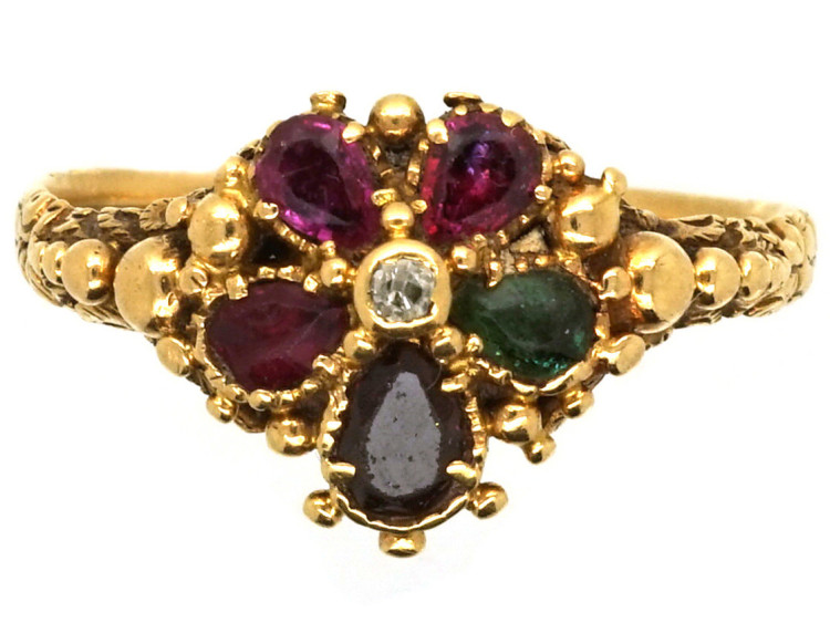 Georgian 18ct Gold Pansy Regard Ring