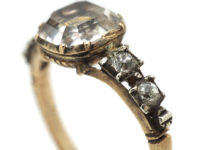Georgian Gold Stuart Crystal Ring with Gold Thread Detail