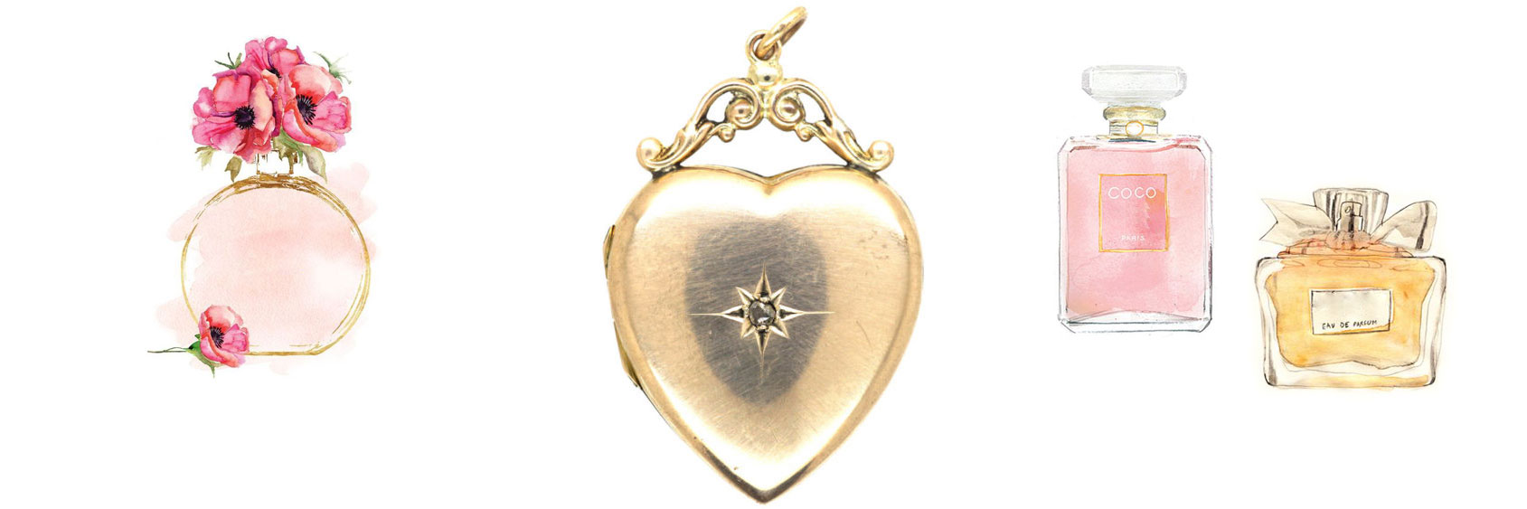 Edwardian 9ct Gold Heart Shaped Locket set with a Rose Diamond