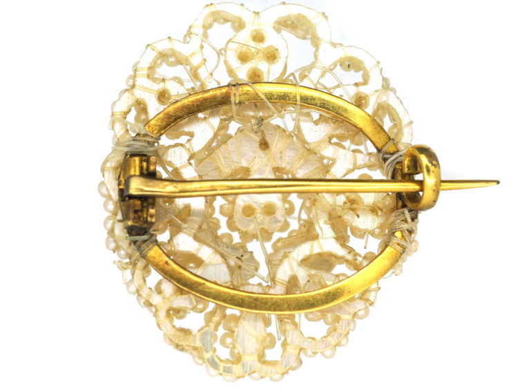 Regency Small Natural Pearl Lace Brooch