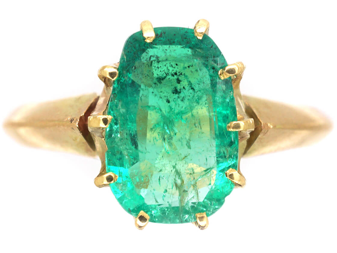 Edwardian 18ct Gold & Emerald Ring (976M) | The Antique Jewellery Company