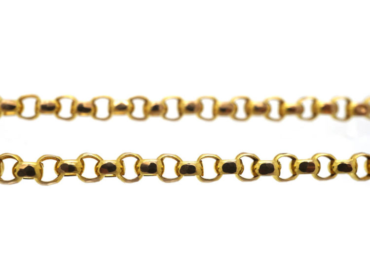 Victorian 9ct Gold Belcher Chain with Barrel Clasp