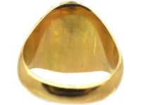 Large 18ct Gold & Enamel Signet Ring with Crest