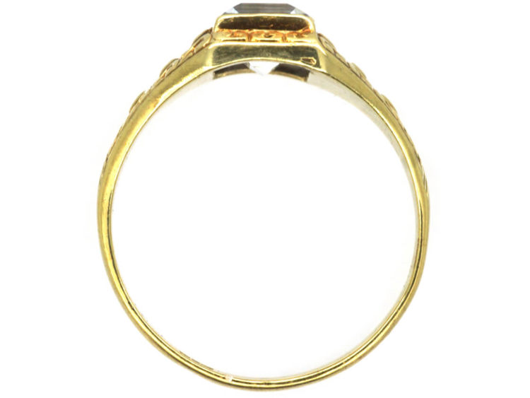 Art Deco 14ct Gold & Aquamarine Ring