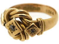 18ct Gold Lover's Knot Ring set with Diamonds