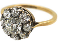 Edwardian 18ct Gold & Diamond Cluster Ring