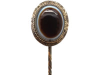 Victorian 9ct Gold & Banded Onyx Tie Pin