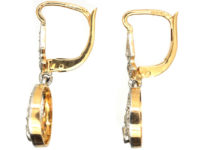 Edwardian 18ct Gold, Platinum & Diamond Drop Earrings