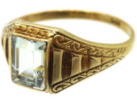 Art Deco 14ct Gold & Aquamarine Ring