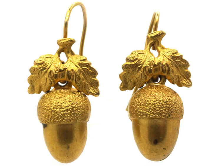 Victorian 15ct Gold Acorn Earrings