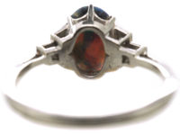 Art Deco Platinum, Black Opal & Diamond Ring