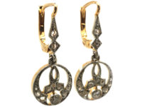 Edwardian 18ct Gold, Platinum & Diamond Drop Earrings