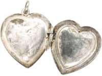 Silver Heart Shaped Locket Engraved with the name Val