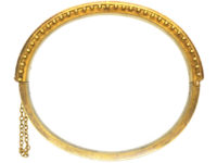 Victorian 15ct Gold Bangle with Flower Motifs
