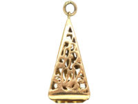 9ct Gold Pyramid Seal with Square Citrine Base