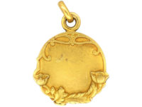 French Art Nouveau 18ct Gold Locket Pendant By Dropsy