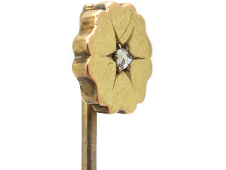 Victorian 15ct Gold & Diamond Star Tie Pin