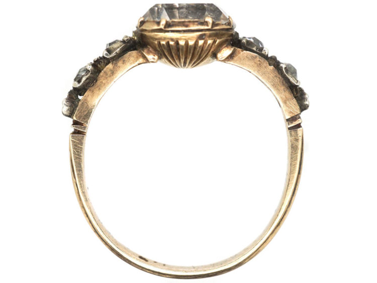 Georgian Gold Stuart Crystal Ring with Gold Thread Detail