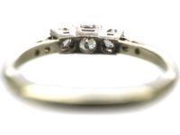 Edwardian Three Stone Diamond Ring with Diamond Set Shoulders