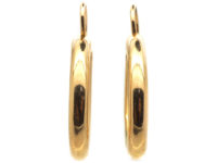 Edwardian 15ct Gold Oval Hoop Earrings