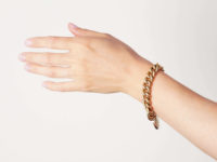 Edwardian 9ct Gold Alternate Plain & Decorated Link Curb Bracelet