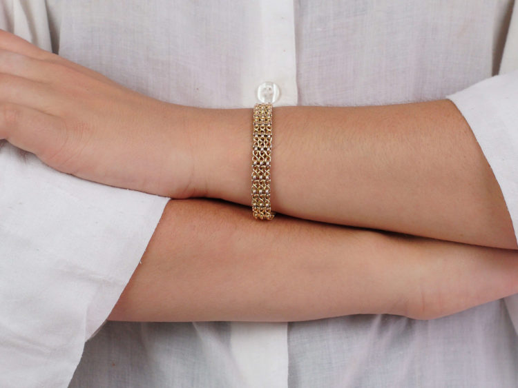 Edwardian 15ct Gold Woven Design Bracelet