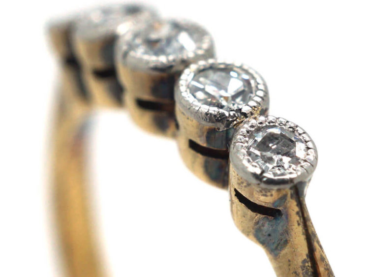 Edwardian 18ct Gold & Platinum Five Stone Diamond Ring