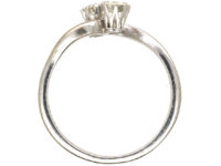 Edwardian 18ct White Gold & Platinum Two Diamond Twist Ring