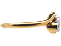 Edwardian 18ct Gold & Platinum Three Stone Diamond Twist Ring