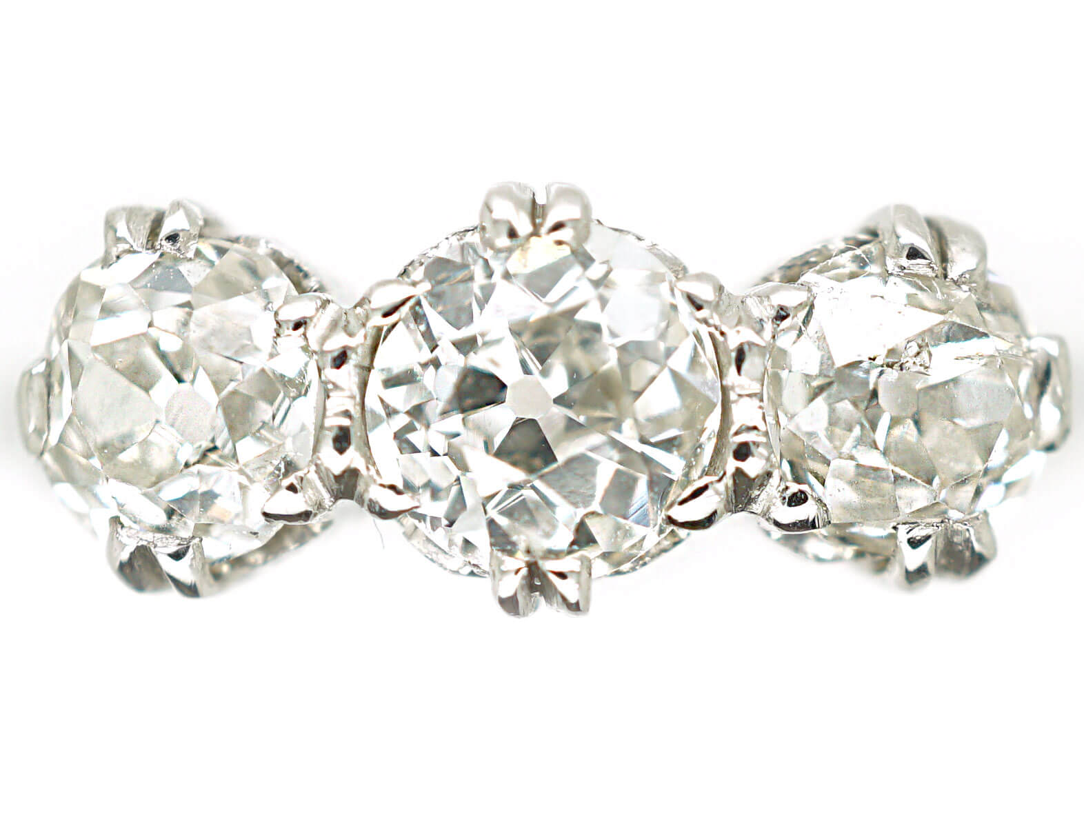 Art Deco Platinum Three Stone Diamond Ring (291/O) | The Antique ...