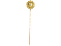 Victorian 15ct Gold Tie Pin with Heart Motif set with a Diamond