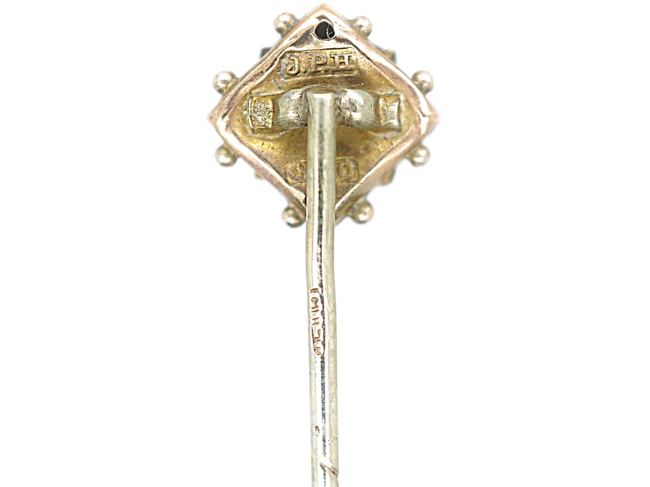 Edwardian 9ct Gold Diamond Shaped Tie Pin set with a Diamond (5/G