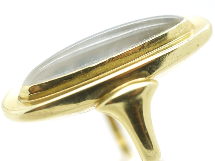 Art Deco 14ct Gold & Moonstone Oval Ring