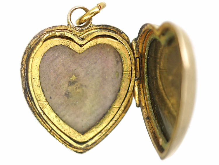 Edwardian 9ct Gold Back & Front Locket set with Coral, Turquoise & Natural Split Pearls